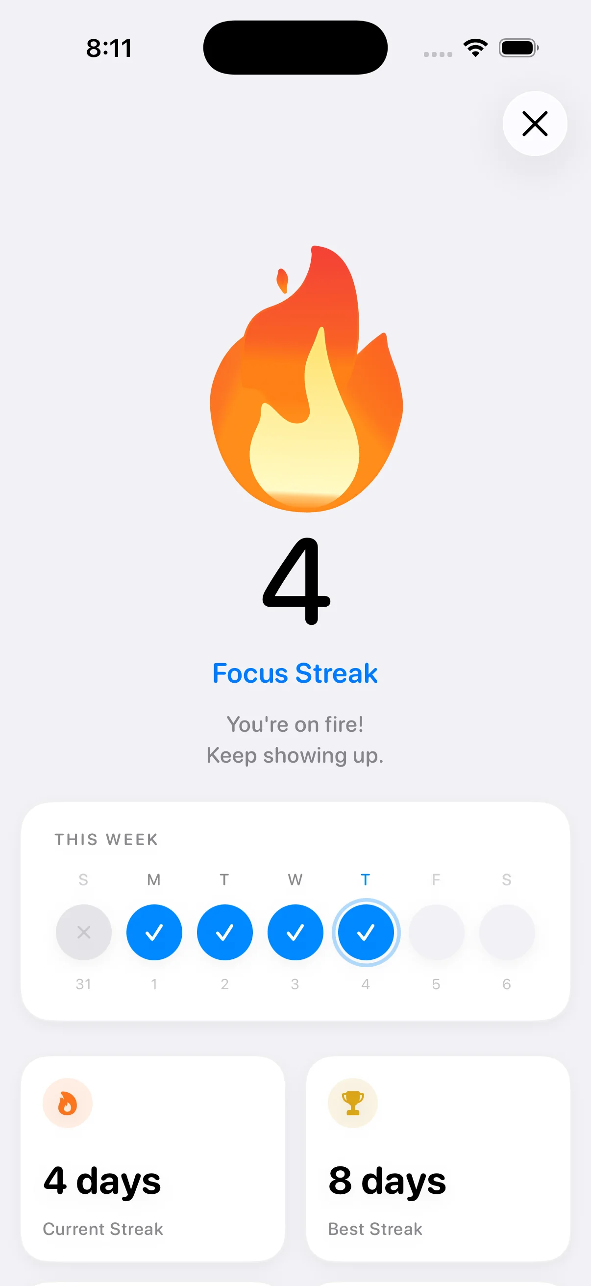 Deeply focus streak